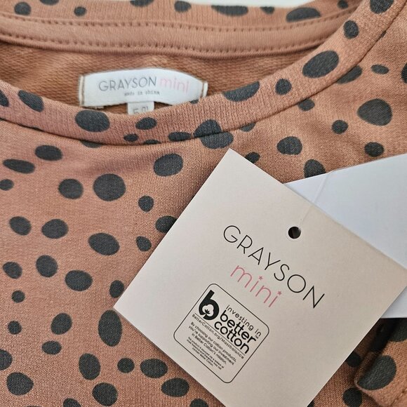 Grayson Mini Polka Dot Ruffle Long Sleeve Girls Top Size 5T Casual Play Party - Picture 5 of 6